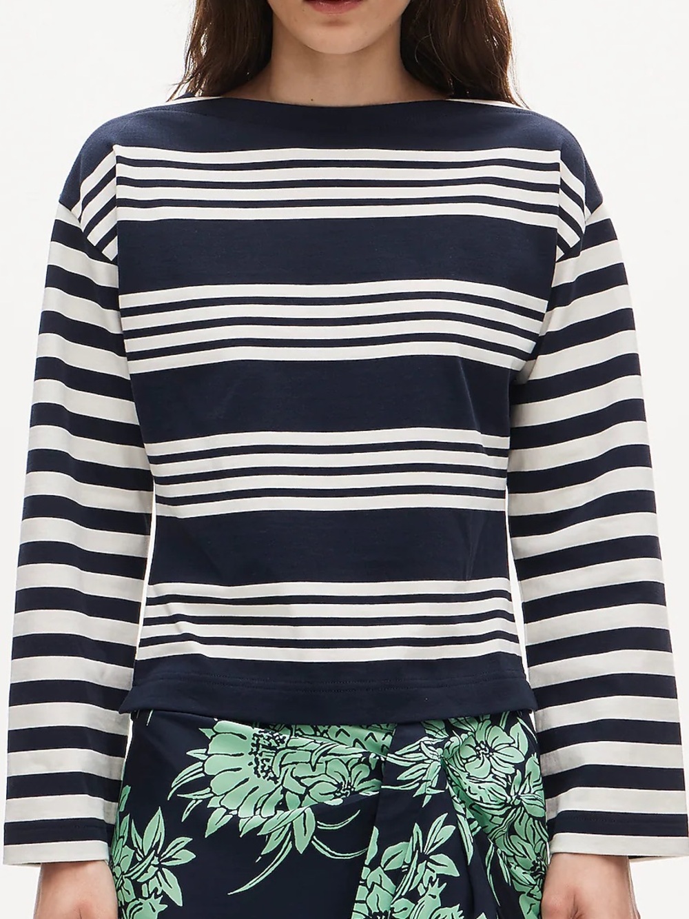 J. Crew cinched waist shirt stripped heavyweight cotton long sleeve size xl